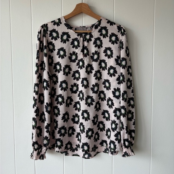Ted Baker Floral Print Blouse Light Pink | Size Large - Picture 3 of 9